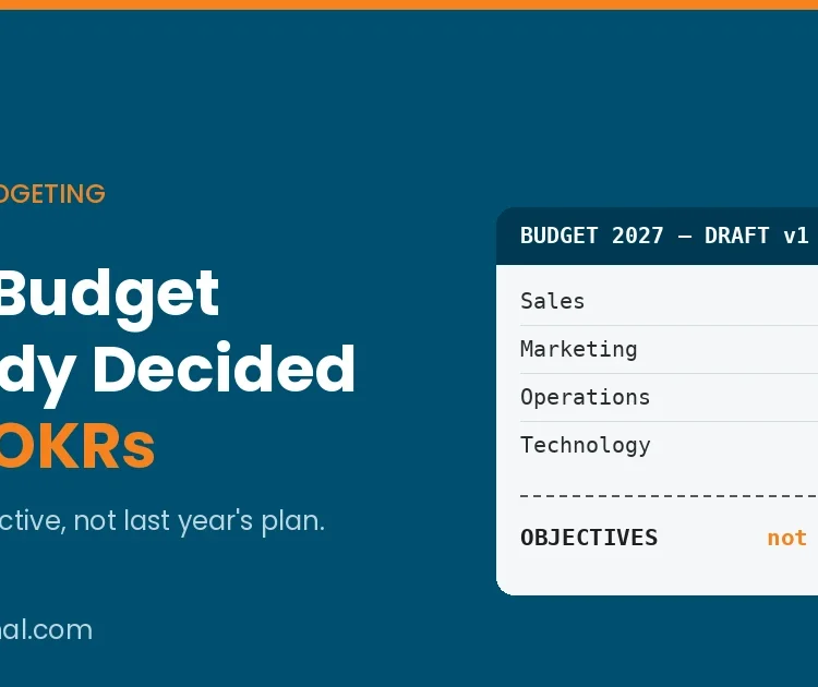OKRs and budgeting: a draft 2027 budget giving every department last year plus 5% while the objectives are not yet written